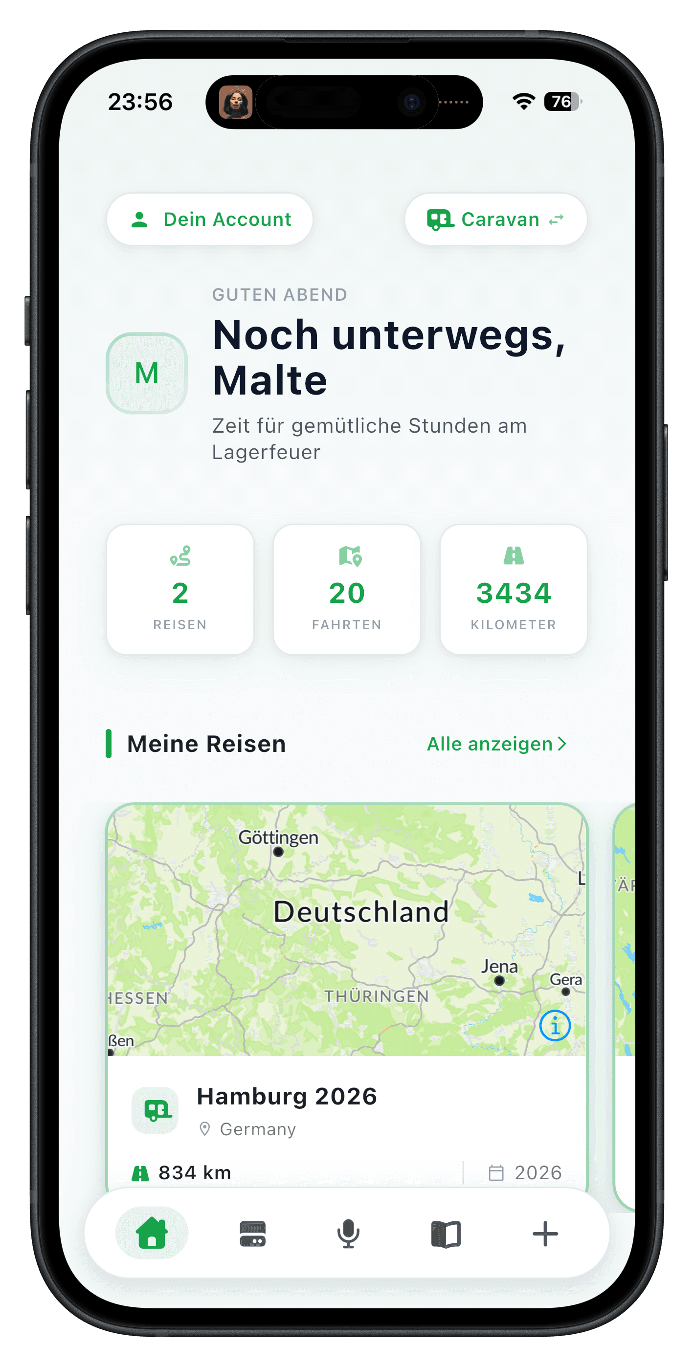 DiLog Dashboard – Reisestatistiken und Kartenvorschau
